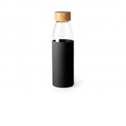 Бутылка стеклянная NAGAMI в силиконовом чехле, 540 мл, прозрачный/черный