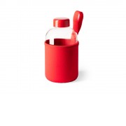 Бутылка стеклянная KASTER в неопреновом чехле, 600 мл, красный