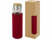 Thor, стеклянная бутылка объемом 660 мл с неопреновым чехлом, красный