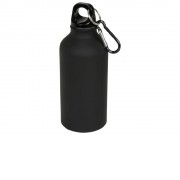 Матовая спортивная бутылка Oregon с карабином и объемом 400 мл, черный