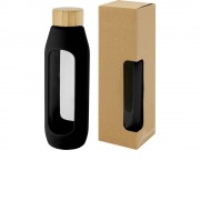 Tidan Бутылка из боросиликатного стекла объемом 600 мл с силиконовым держателем, черный