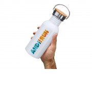 Бутылка BOINA из нержавеющей стали 304 и бамбука, белый