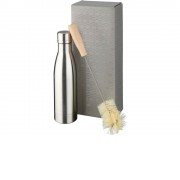 Набор из медной бутылки с вакуумной изоляцией Vasa и щетки, серебристый