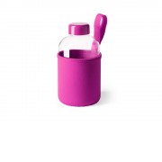 Бутылка стеклянная KASTER в неопреновом чехле, 600 мл, фуксия