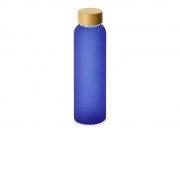 Стеклянная бутылка с бамбуковой крышкой Foggy, 600мл, синий