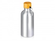 Бутылка Hip S Bamboo с карабином 400мл, серебристый