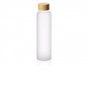 Стеклянная бутылка с бамбуковой крышкой Foggy, 600мл, серый Cool gray 7C