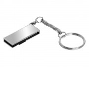 Флешка с мини чипом, поворотный механизм, зеркальное покрытие, 16 Гб, серебристый