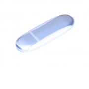 Флешка промо овальной формы, 64 Гб, серебристый/прозрачный