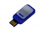 USB-флешка промо на 8 Гб прямоугольной формы, выдвижной механизм, синий