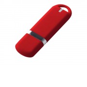 USB-флешка на 2 ГБ с покрытием soft-touch, красный