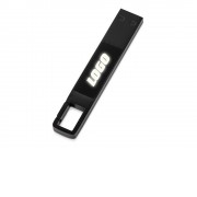 USB 2.0- флешка на 32 Гб c подсветкой логотипа Hook LED, темно-серый, белая подсветка