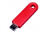 USB-флешка промо на 64 ГБ прямоугольной формы, выдвижной механизм, красный