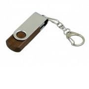 Флешка промо поворотный механизм, 64 Гб, коричневый