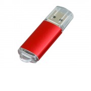 Флешка промо прямоугольной формы  c прозрачным колпачком, 64 Гб, красный