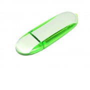 Флешка 3.0 промо овальной формы, 128 Гб, серебристый/зеленый