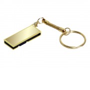 Флешка с мини чипом, поворотный механизм, зеркальное покрытие, 64 Гб, золотистый