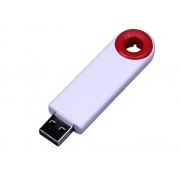USB-флешка промо на 4 Гб прямоугольной формы, выдвижной механизм, красный