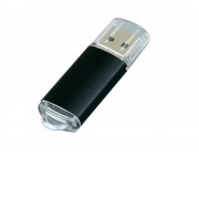 Флешка промо прямоугольной формы  c прозрачным колпачком, 64 Гб, черный