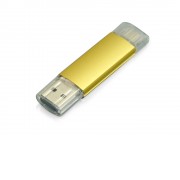 USB-флешка на 32 Гб.c дополнительным разъемом Micro USB, золотой