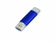USB-флешка на 16 Гб.c дополнительным разъемом Micro USB, синий