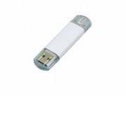USB-флешка на 32 Гб.c дополнительным разъемом Micro USB, белый