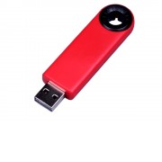 USB-флешка промо на 64 Гб прямоугольной формы, выдвижной механизм, черный