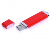 USB-флешка промо на 128 Гб прямоугольной классической формы, красный