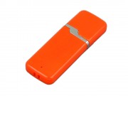 Флешка промо прямоугольной формы c оригинальным колпачком, 4 Гб, оранжевый
