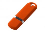 USB-флешка на 128 ГБ 3.0 USB, с покрытием soft-touch, оранжевый