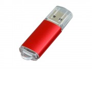 Флешка промо прямоугольной формы c прозрачным колпачком, 32 Гб, красный
