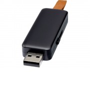 USB-флеш-накопитель Gleamобъемом 16 ГБ с подсветкой, черный