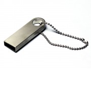 USB 2.0-флешка на 4 Гб с мини чипом и круглым отверстием, серебристый