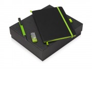 Подарочный набор Q-edge с флешкой, ручкой-подставкой и блокнотом А5, зеленый