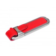 Флешка с массивным классическим корпусом, 4 Гб, красный/серебристый