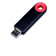 USB-флешка промо на 64 ГБ прямоугольной формы, выдвижной механизм, красный