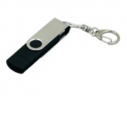Флешка с  поворотным механизмом, c дополнительным разъемом Micro USB, 16 Гб, черный
