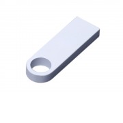 USB 2.0-флешка на 512 Мбайт  с мини чипом и круглым отверстием, белый