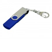 Флешка с  поворотным механизмом, c дополнительным разъемом Micro USB, 64 Гб, синий