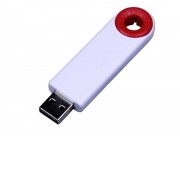USB-флешка промо на 32 Гб прямоугольной формы, выдвижной механизм, красный