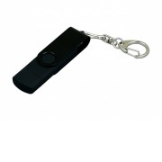 Флешка с поворотным механизмом, c дополнительным разъемом Micro USB, 32 Гб, черный