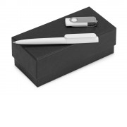 Подарочный набор Qumbo с ручкой и флешкой, белый