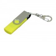 Флешка с  поворотным механизмом, c дополнительным разъемом Micro USB, 32 Гб, желтый