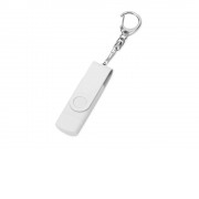 USB-флешка на 32 Гб 3 в 1 поворотный механизм, c двумя дополнительными разъемами MicroUSB и TypeC C с одноцветным металлическим клипом, белый