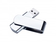 USB-флешка металлическая поворотная на 64 ГБ 3.0, глянец