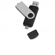 USB/micro USB-флешка 2.0 на 16 Гб Квебек OTG, черный