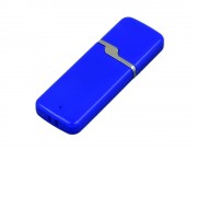 Флешка промо прямоугольной формы c оригинальным колпачком, 32 Гб, синий