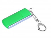 Флешка промо прямоугольной формы, выдвижной механизм, 32 Гб, зеленый