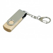 Флешка промо поворотный механизм, 64 Гб, натуральный