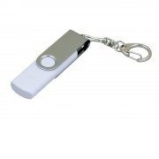 Флешка с  поворотным механизмом, c дополнительным разъемом Micro USB, 16 Гб, белый